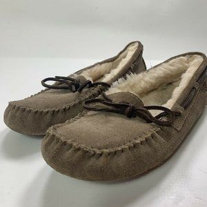 UGG Australia Dakota Moccasin Slippers Womens Size 7 Brown Leather Wool Winter